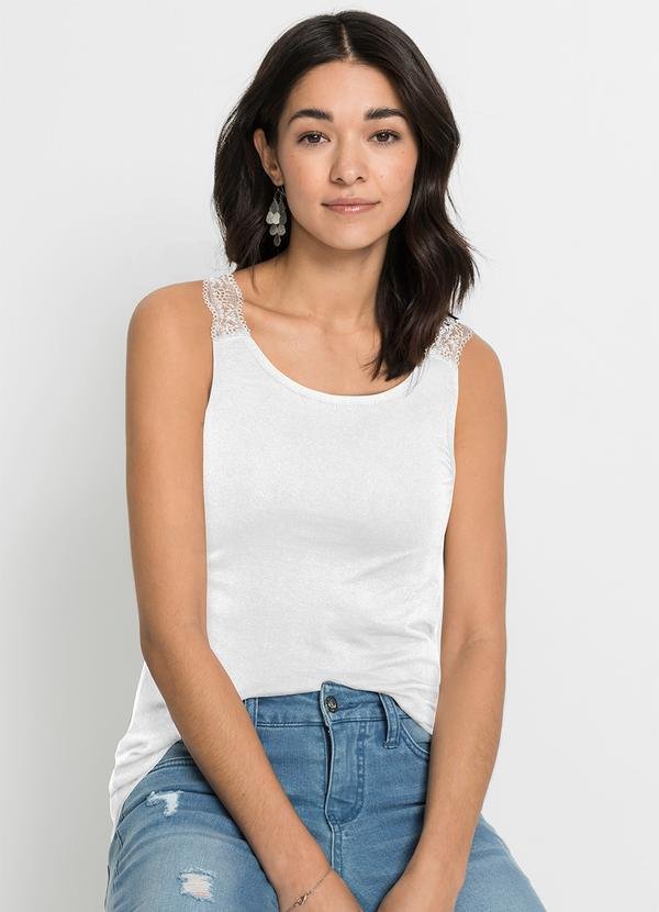 Imagem principal Blusa Branca em Malha de Poliéster bonprix bonprix