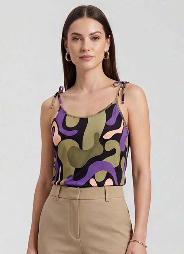 Blusa de Alça de Laço Preto