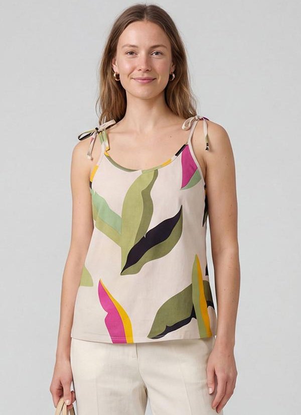 Blusa de Alça de Laço Rosa