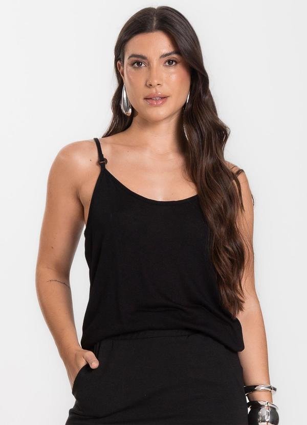 Imagem principal Blusa de Alça em Visco Tricot Preto INFINITA COR INFINITA COR