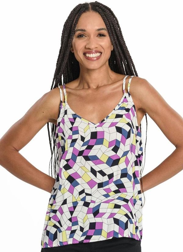 Imagem principal Blusa de Alça Feminina Estampada Roxo Rovitex Rovitex