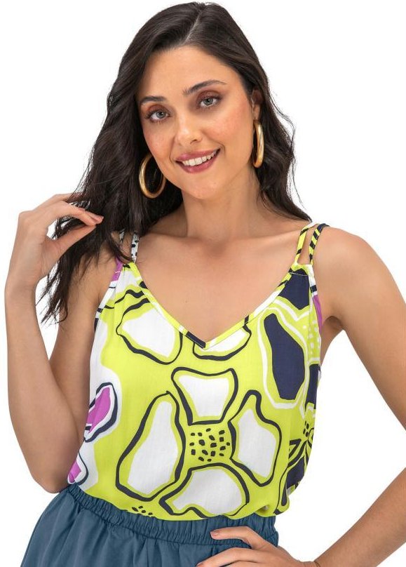 Imagem principal Blusa de Alça Feminina Estampada Verde Rovitex Rovitex