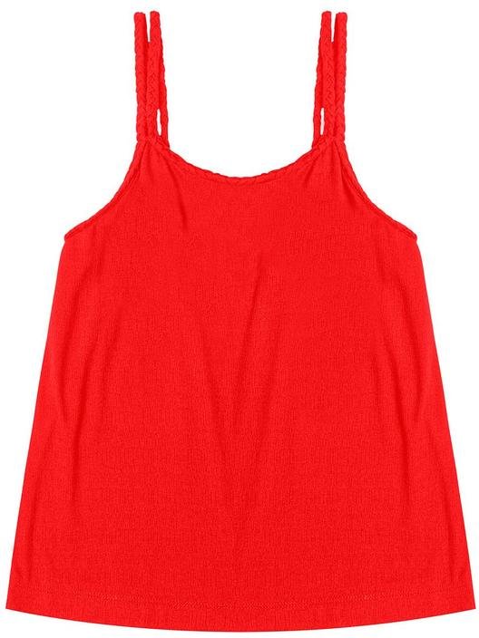 Blusa de Alça Feminina Visco Maquinetada Laranja