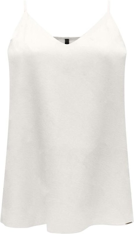 Blusa de Alças com Decote em V em Viscose Branco