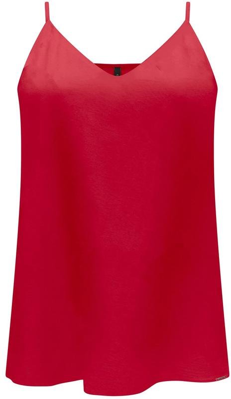 Blusa de Alças com Decote em V Vermelho