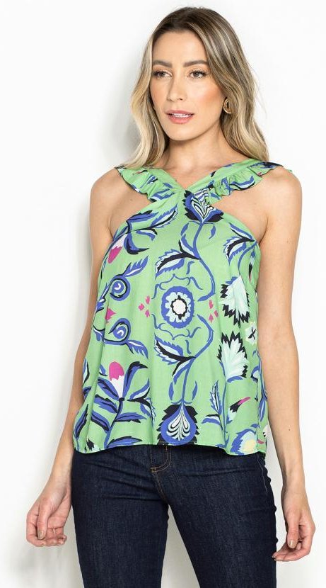 Imagem principal Blusa de Viscose Estampada Guadalupe Fresh Verde Maria Filó Maria Filó