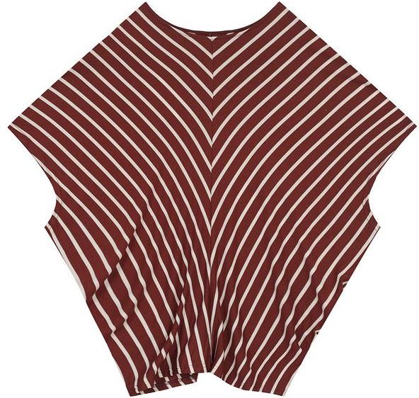 Blusa Ampla em Viscose Listrada Vermelho