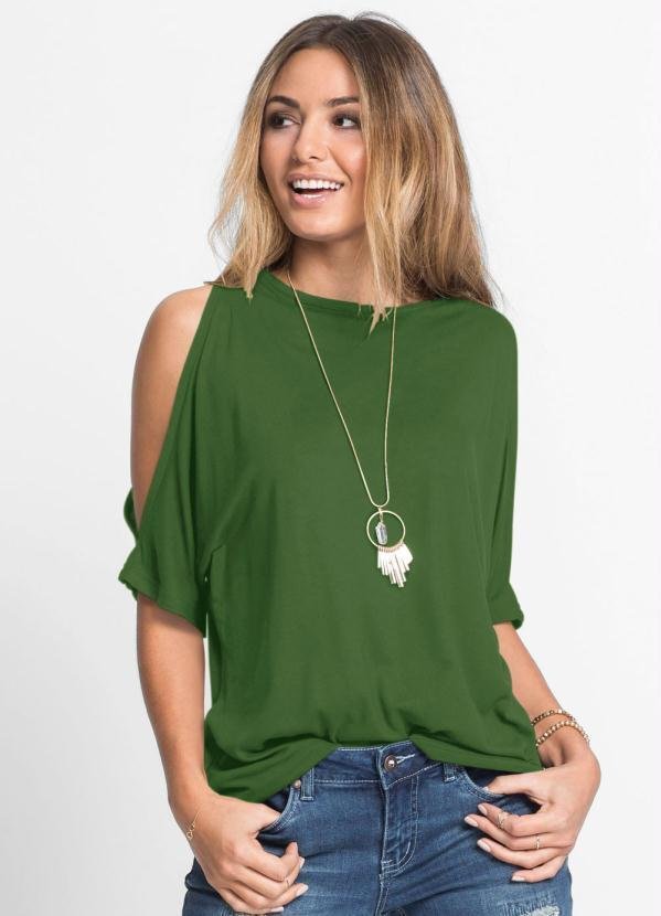 Imagem principal Blusa com Ombros Vazados Verde bonprix bonprix