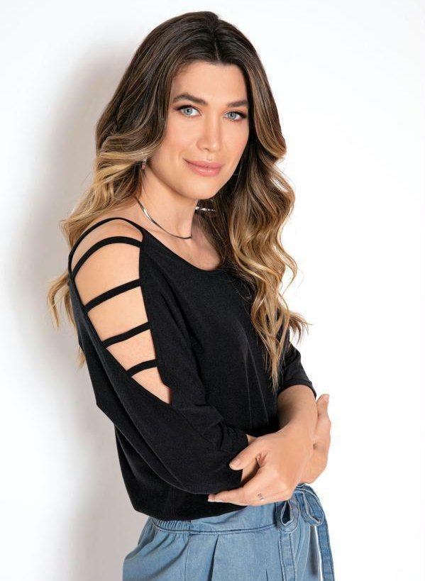 Imagem principal Blusa com Tiras nos Ombros Preta bonprix bonprix