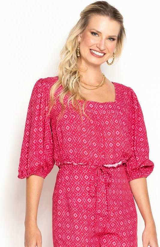 Imagem principal Blusa de Viscose Manga 7/8 Estampa Mosaico Rosa Maria Filó Maria Filó