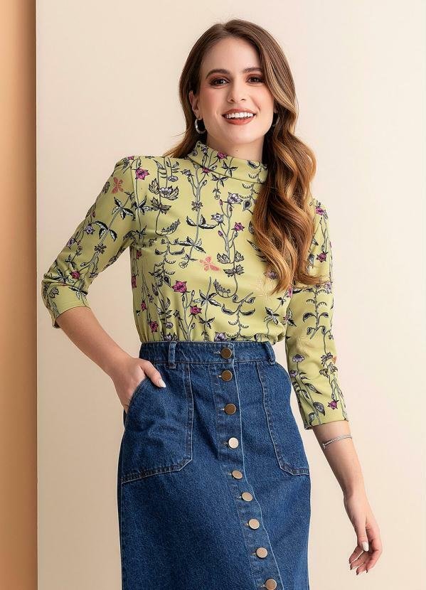 Imagem principal Blusa Floral Verde em Malha Rosalie Rosalie