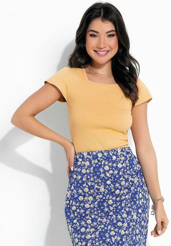 Imagem principal Blusa Amarela Decote Quadrado Rosalie Rosalie
