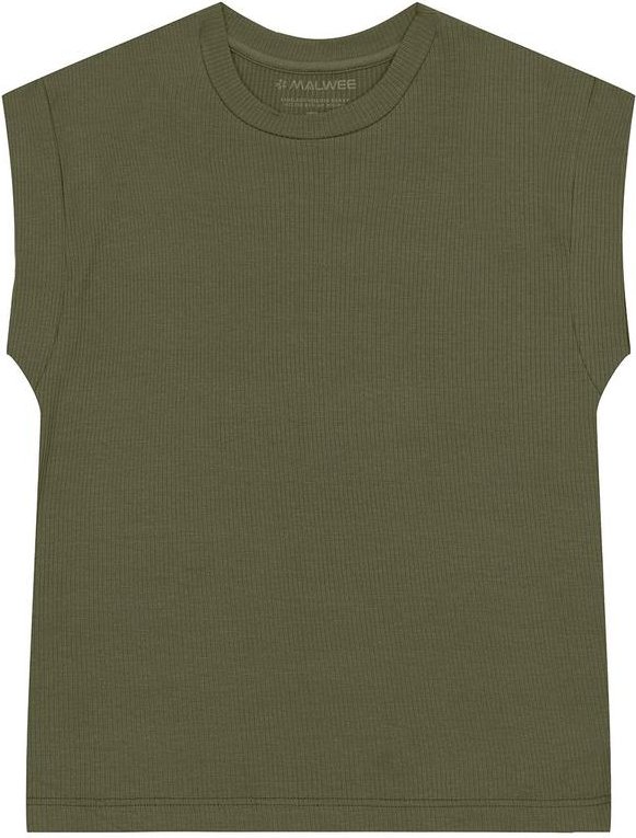 Blusa Ampla Canelada Verde Militar
