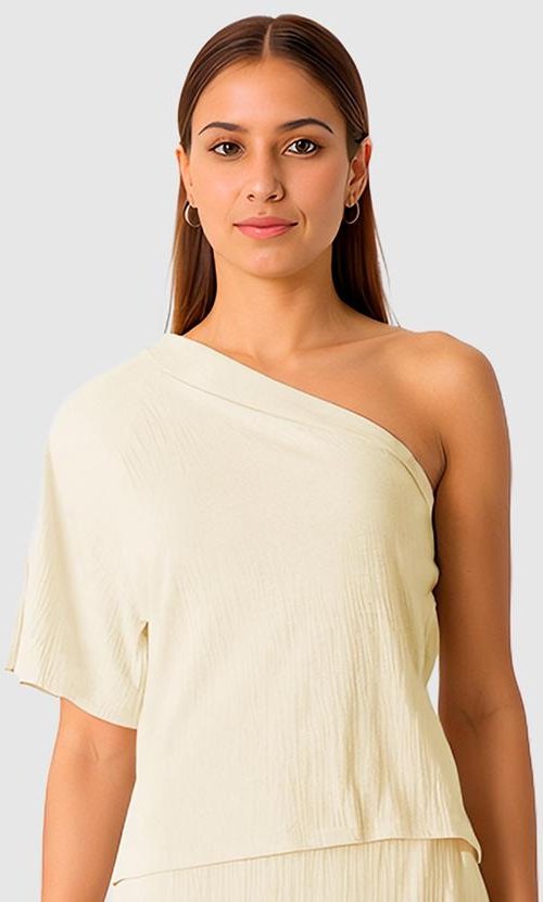 Imagem principal Blusa Assimétrica em Malha Linho Off White Malwee Malwee