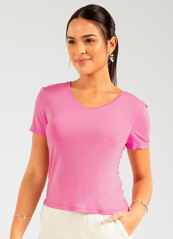 Imagem principal Blusa Básica em Malha de Viscose Roxo Cativa Cativa