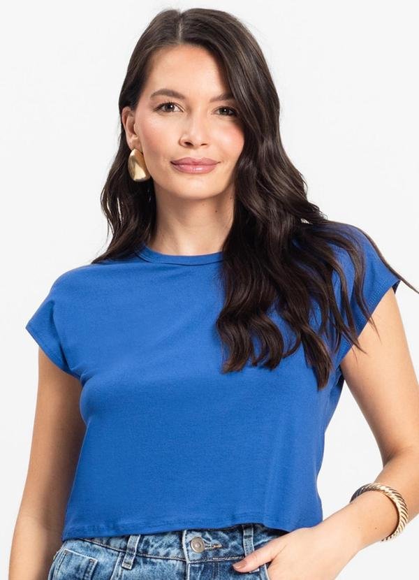 Imagem principal Blusa Básica Feminina Viscotorcion Azul Rovitex Rovitex