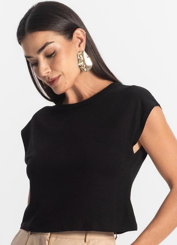 Imagem principal Blusa Básica Feminina Viscotorcion Preto Rovitex Rovitex