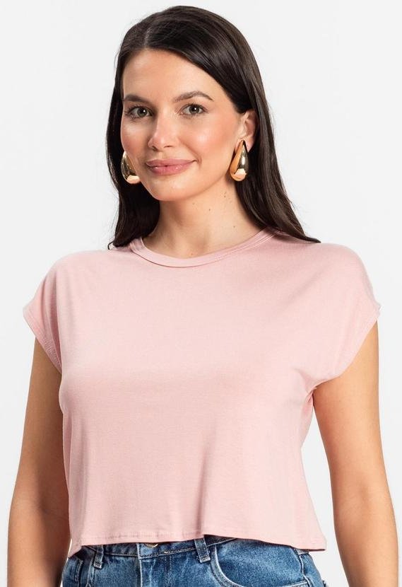 Imagem principal Blusa Básica Feminina Viscotorcion Rosa Rovitex Rovitex
