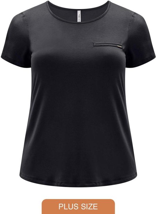 Imagem principal Blusa Básica Manga Curta Detalhe Frontal Preto Lunender Mais Mulher Lunender Mais Mulher