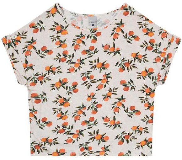 Blusa Bege Feminina Ampla Laranjas