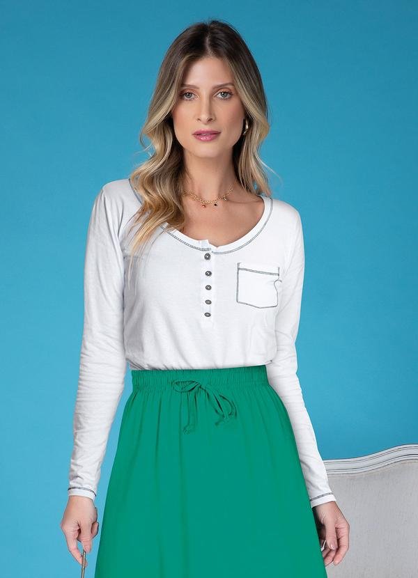 Imagem principal Blusa Branco em Malha de Algodão bonprix bonprix