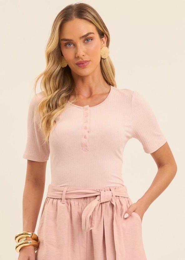 Blusa Brisa Canelada Rosa