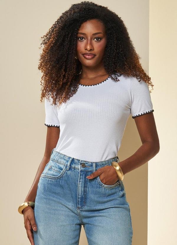Blusa Canelada Romantic Branco