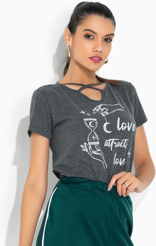 Imagem principal Blusa Chumbo com Estampa Localizada Moda Pop Moda Pop