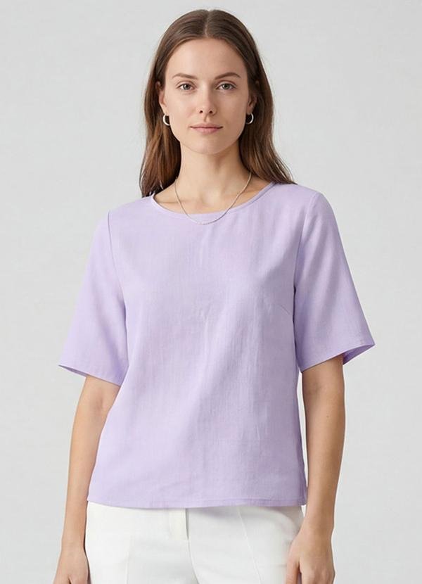 Imagem principal Blusa Cropped Feminina em Viscose Roxo INFINITA COR INFINITA COR