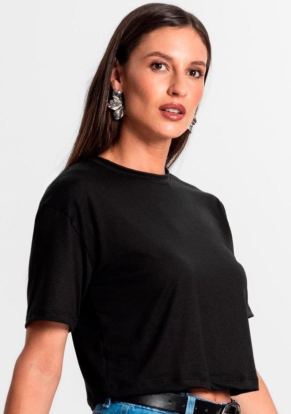 Imagem principal Blusa Cropped Manga Curta Preto Rovitex Rovitex