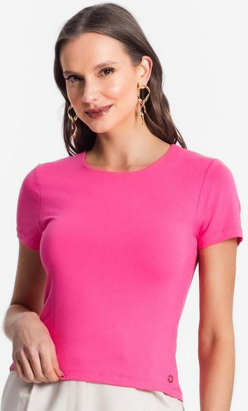 Blusa de Viscotorcion Feminina Rosa