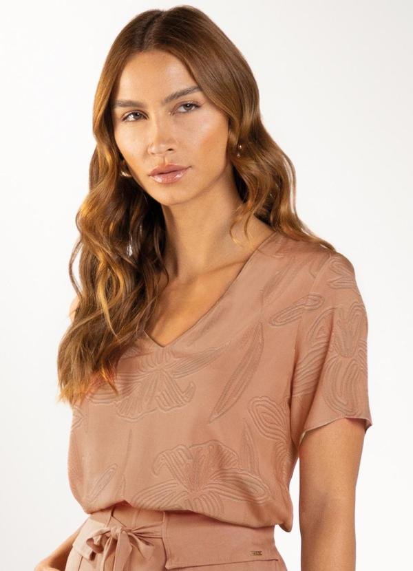 Imagem principal Blusa Decote V Floral Marrom Marialícia Marialícia