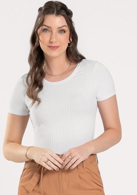 Imagem principal Blusa em Canelado Branco Cativa Cativa