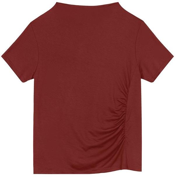 Blusa em Moletinho com Franzido Bordô