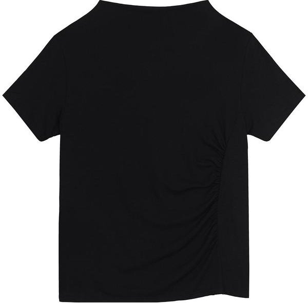 Blusa em Moletinho com Franzido Preto