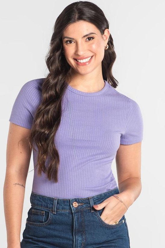 Imagem principal Blusa em Ribana Canelada Just Basic Roxo JUST BASIC
