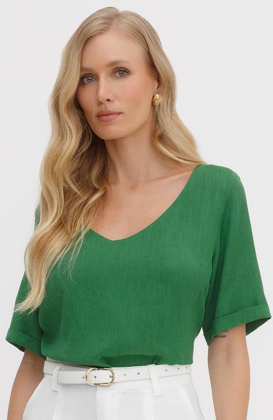 Imagem principal Blusa em Viscose com Decote Redondo Osira Verde Principessa Principessa