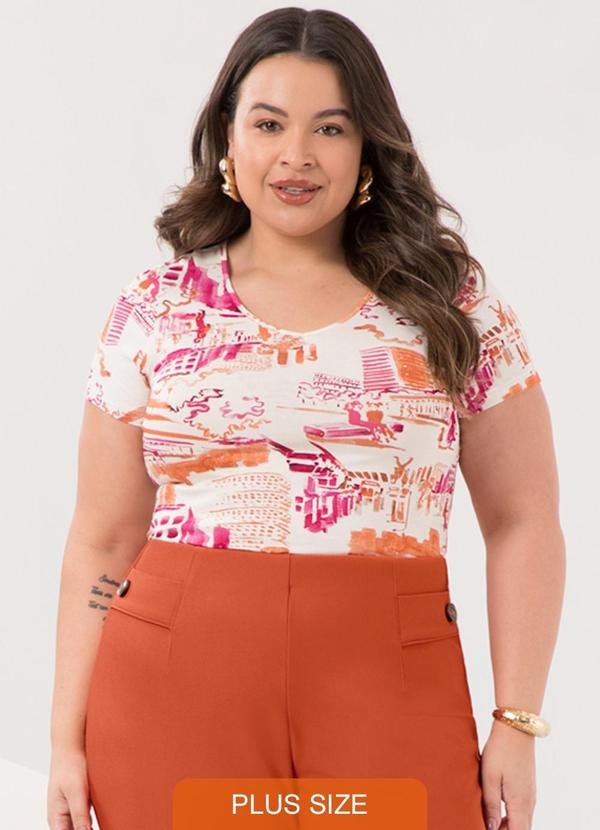 Imagem principal Blusa Estampada D Plus Size Laranja Lunender Mais Mulher Lunender Mais Mulher