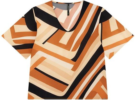 Imagem principal Blusa Estampada em Viscose com Decote V Marrom Lunender Lunender