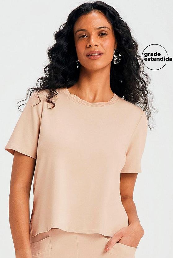 Imagem principal Blusa Feminina Abertura Lateral Bege Marialícia Marialícia