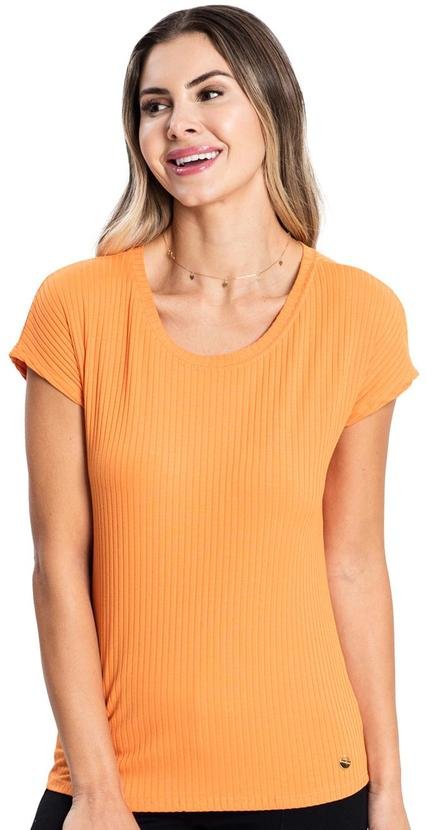 Imagem principal Blusa Feminina Canelada Básica Laranja Rovitex Rovitex