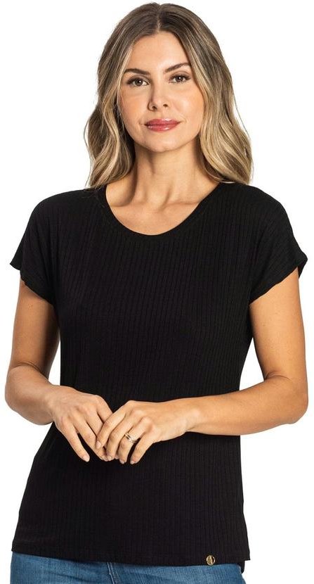 Imagem principal Blusa Feminina Canelada Básica Preto Rovitex Rovitex
