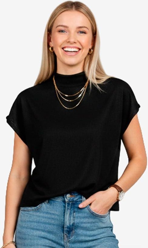 Blusa Feminina com Gola Chaminé Preto