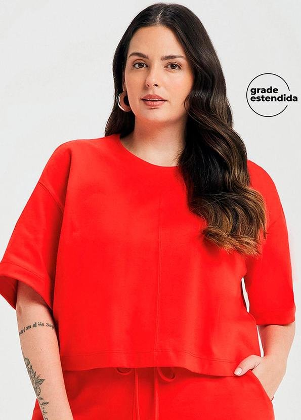 Blusa Feminina com Recorte Frontal Vermelho