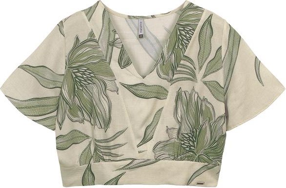 Imagem principal Blusa Feminina Cropped Decote V Verde Marialícia Marialícia