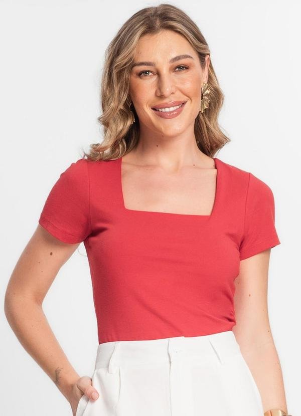 Blusa Feminina Decote Quadrado Vermelho