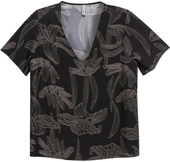 Imagem principal Blusa Feminina Decote V Floral Preto Marialícia Marialícia