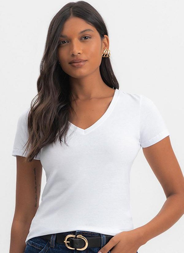 Imagem principal Blusa Feminina em Meia Malha Branco