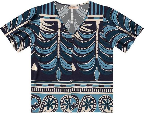 Blusa Feminina Estampada Azul
