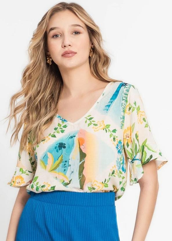 Imagem principal Blusa Feminina Estampada Bege INFINITA COR INFINITA COR
